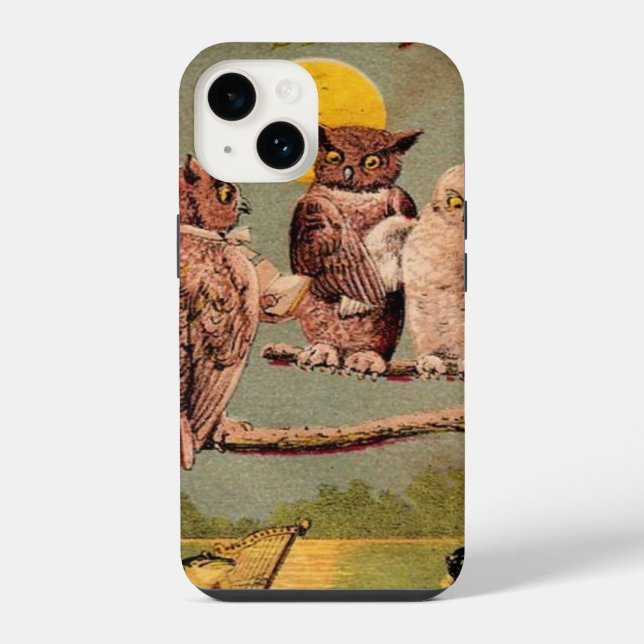 Coque iPhone Chouettes vintages (Verso)