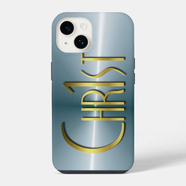 Coque iPhone Chr1st - Métal brossé foncé (Verso)