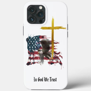 Etui iPhone 13 Pro Max *~* Chrétien Aigle Patriotique Drapeau AP16