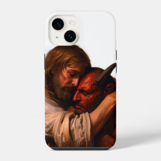 Coque Pour iPhone 14 Christ aimant Lucifer