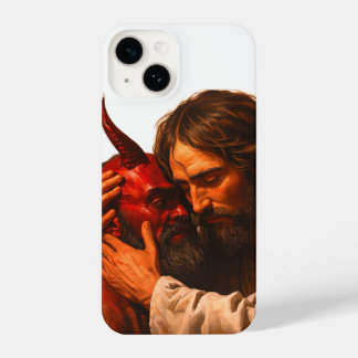 Coque Pour iPhone 14 Christ embrasser Lucifer