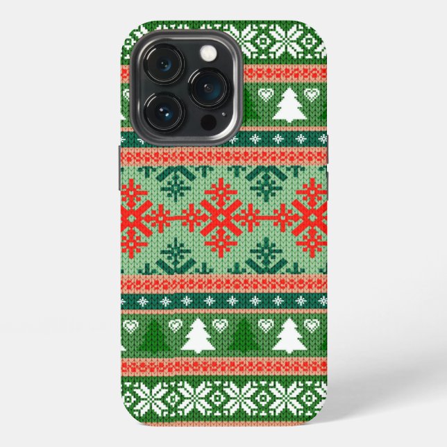 Coque iPhone Christmas Knitting Pattern (Dos)