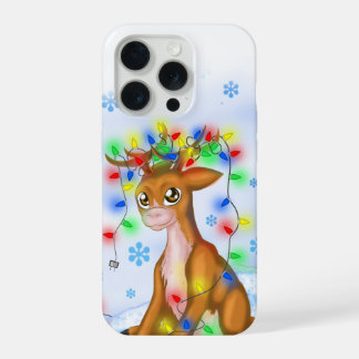 Coque iPhone 15 Pro Christmas Lights Reindeer
