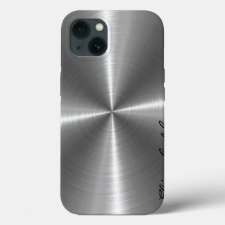 Etui iPhone 13 Chrome acier inoxydable look métallique