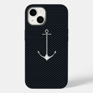 Coque Pour iPhone 14 Chrome Ancre sur Honeycombs Style de vie nautique