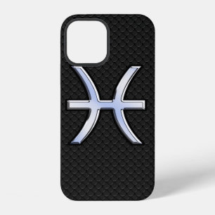 Coque iPhone 12 Chrome comme signe du zodiaque Poissons sur style