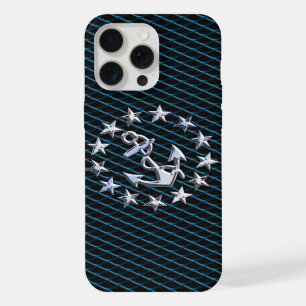 Coque iPhone 15 Pro Max Chrome comme Yacht Drapeau Automobile Grille Impri