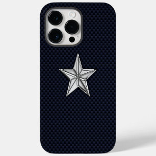Coque Pour Pour iPhone 14 Pro Max Chrome Nautique Star sur l'impression de fibre de