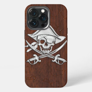Etui iPhone 13 Pro Chrome Pirate sur impression acajou mouillé