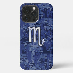 Etui iPhone 13 Pro Chrome Scorpio Zodiac Connexion Marine Camo Bleu