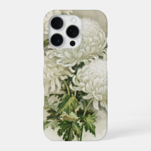 Coque iPhone 16 Pro Chrysanthèmes - Elégant Botanique Vintage