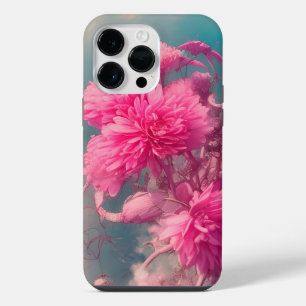 COQUE POUR POUR iPhone 14 PRO MAX CHRYSANTHÈMES FANTASY ROSE AQUARELLE