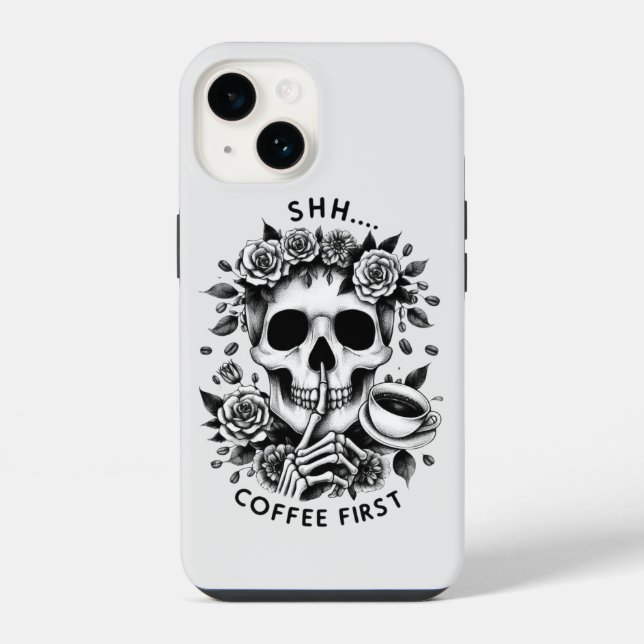 Coque iPhone Chut...Café d'abord (Verso)