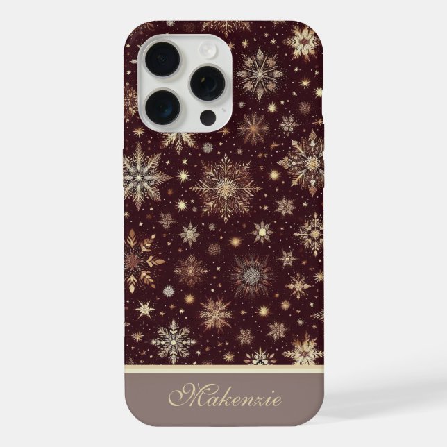 Coque iPhone Chute de neige dorée : l'élégance scintillante de  (Verso)