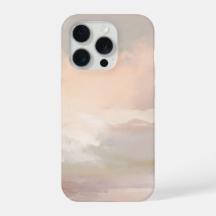 Coque iPhone 15 Pro Ciel Abstrait Rose Tendre – Nuages Pastels Doux