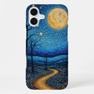 Coque iPhone 16 Plus Ciel nocturne Esthétique Galaxie Lune Céleste Étoi