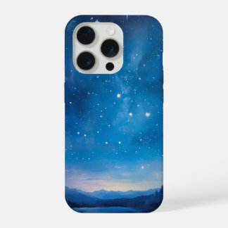 Coque iPhone 15 Pro Ciel nocturne étoilé rêveur au-dessus d'un paysage