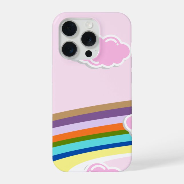 Coque iPhone ciel rose arc-en-ciel  (Verso)