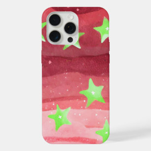 Coque iPhone 15 Pro Max ciel rouge avec étoiles