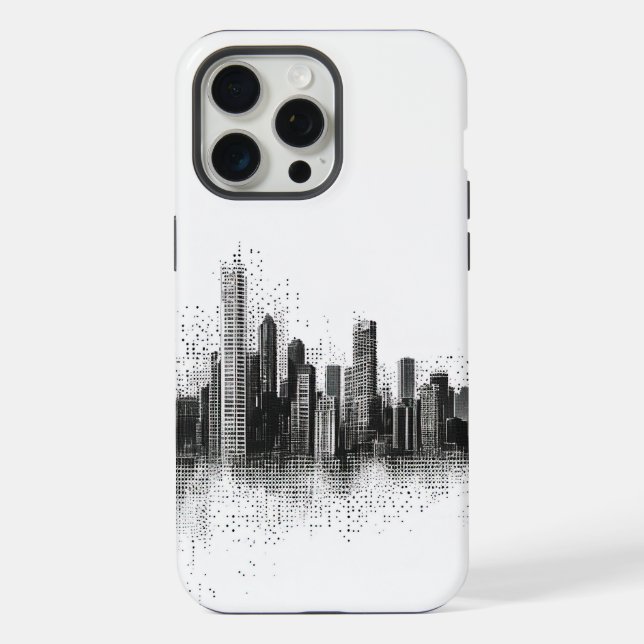 Coque iPhone Ciel urbain noir (Verso)