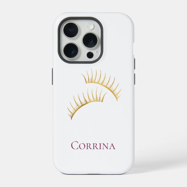 Coque iPhone Cils glamour or (Verso)