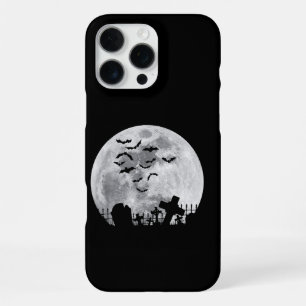 Coque iPhone 16 Pro Max Cimetière de la pleine lune d'Halloween Chauves-so