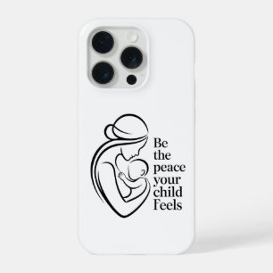 Coque iPhone 15 Pro Citation d'art de ligne minimaliste Mère Bébé