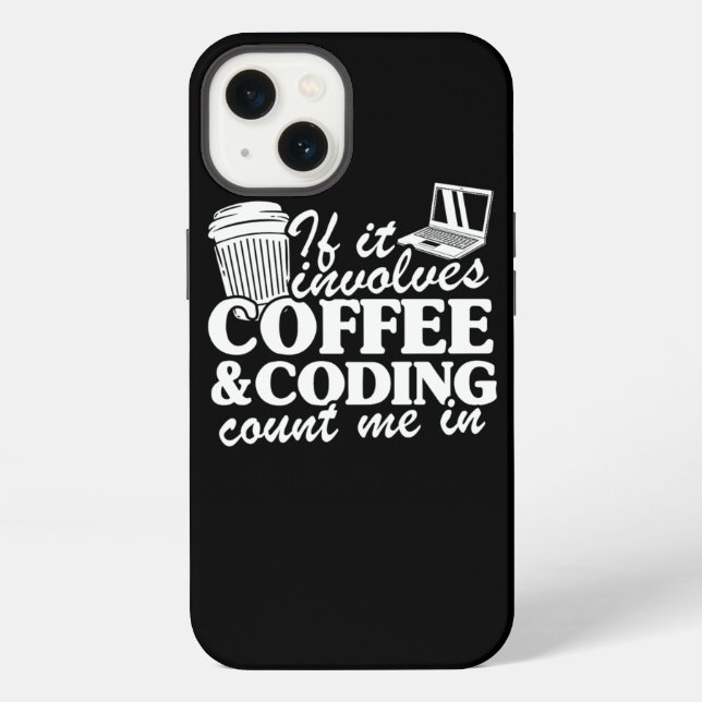 Coque iPhone Citation de codage de café Programmeur Développeur (Verso)