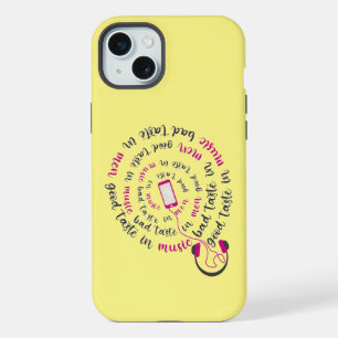 Coque iPhone 15 Plus Citation de fille Bon goût en musique, mauvais goû