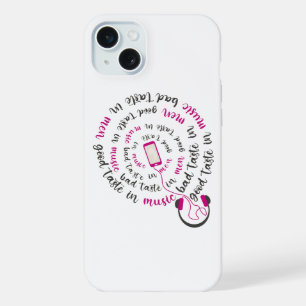 Coque iPhone 15 Plus Citation de fille Bon goût en musique mauvais goût