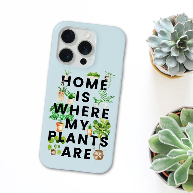 Coque iPhone Citation de jardinage de la plante d'aquarelle (Close up with houseplants)