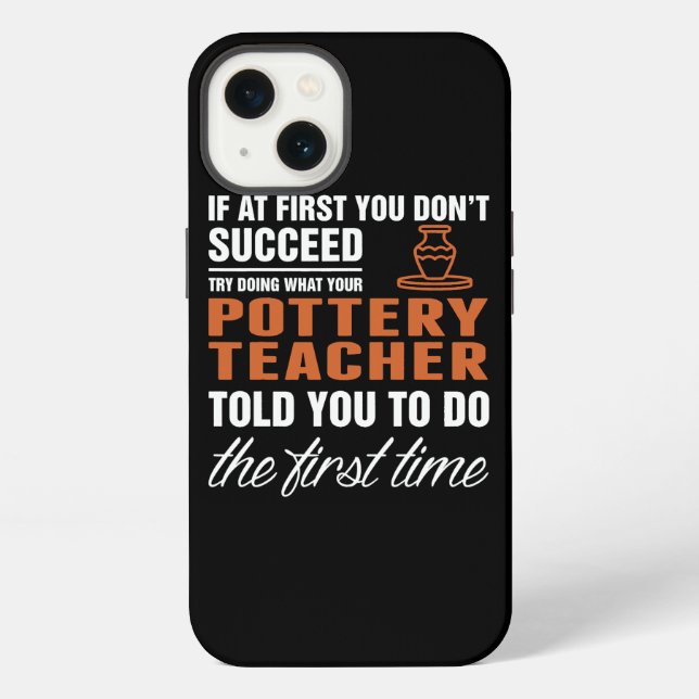 Coque iPhone Citation de l'enseignant de la poterie (Verso)