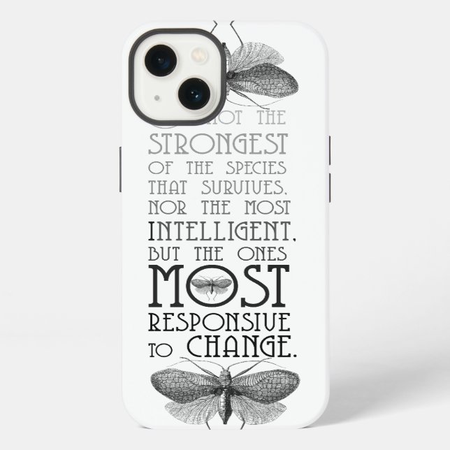 Coque iPhone Citation de l'évolution de Darwin (Verso)