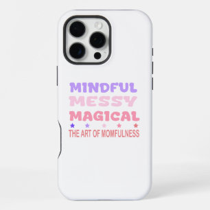 Coque iPhone 16 Pro Max Citation de maman pleine de magie et de désordre