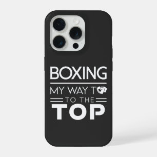 Coque iPhone 15 Pro Citation de motivation de boxe en typographie mini