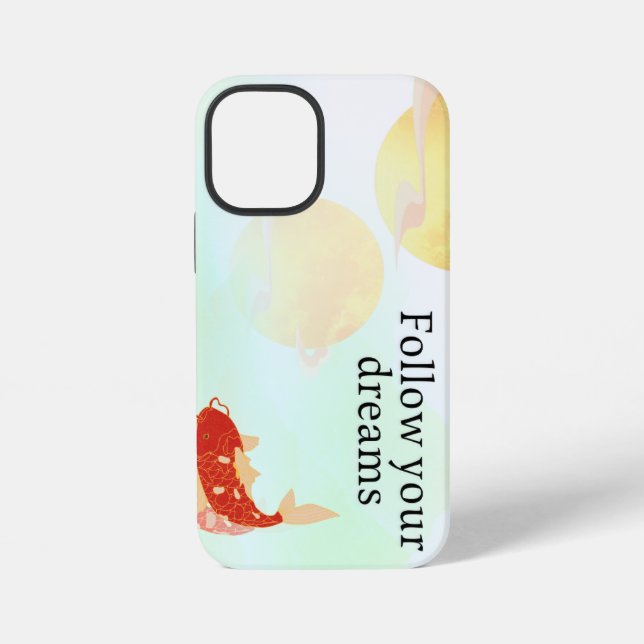 Coque iPhone Citation de rêve de poisson Koï – "Suivez vos rêve (Verso)