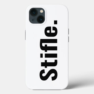 Etui iPhone 13 Citation de typographie drôle étouffer taire sarca
