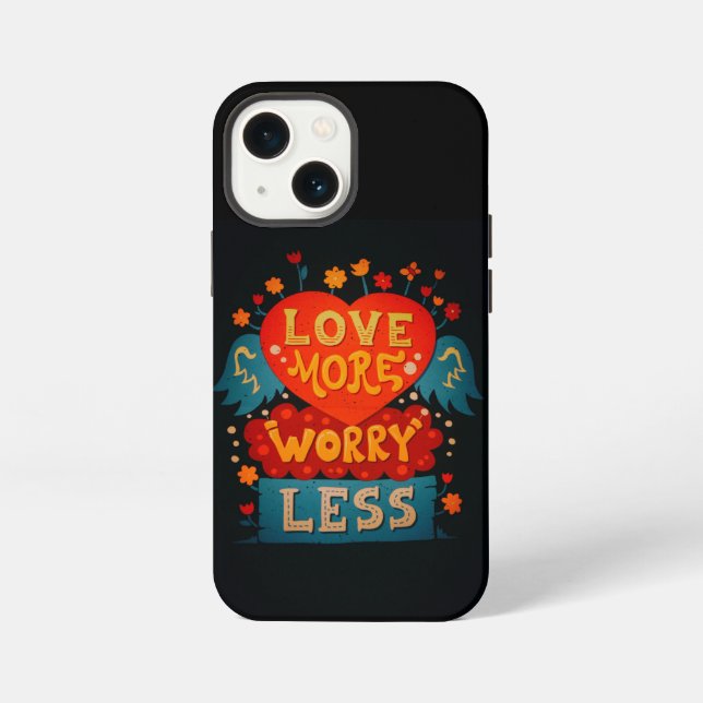 Coque iPhone Citation de typographie mignonne « Aimer plus, s'i (Verso)