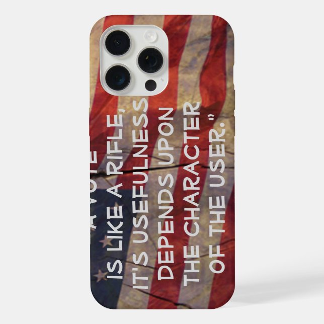 Coque iPhone Citation de vote de Theodore Roosevelt Drapeau amé (Verso)