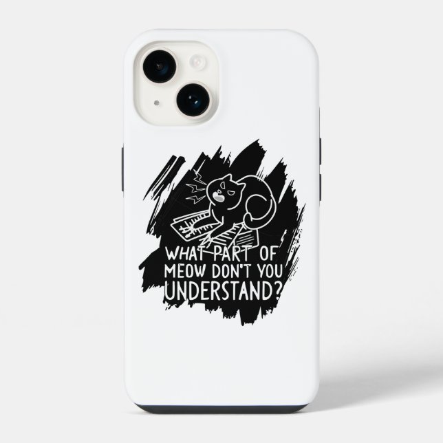 Coque iPhone Citation drôle de chat à éclaboussure noire (Verso)