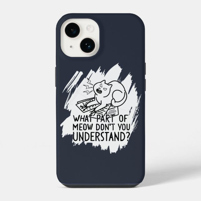 Coque iPhone Citation drôle de chat avec éclaboussure blanche (Verso)