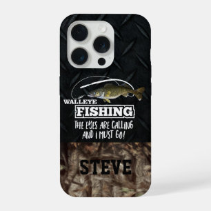 Coque iPhone 15 Pro Citation drôle de pêche au doré Camo Nom pêcheur à
