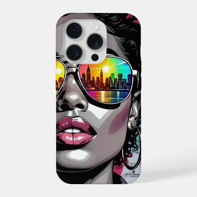 Coque iPhone Citation Inspirante et Femme de Ville (Verso)