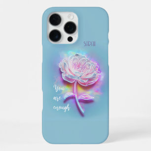 Coque iPhone 16 Pro Max Citation Inspirante Fleur Pastel 'Vous Êtes Suffis