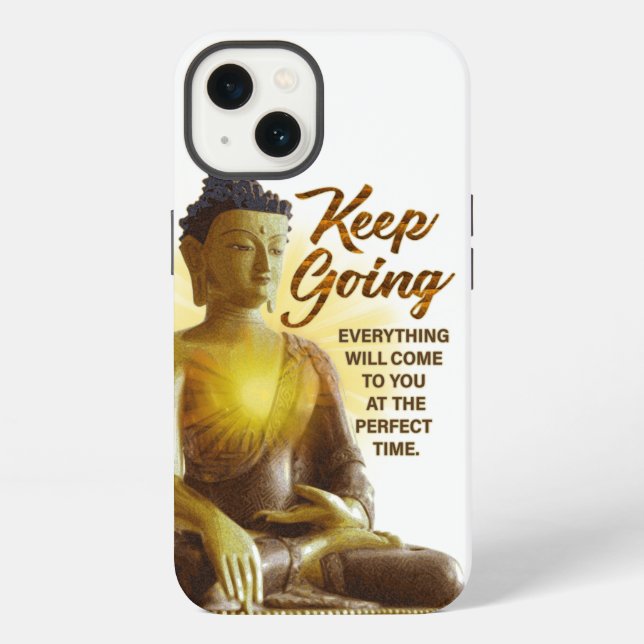 Coque iPhone Citation Inspirationnelle Bouddha Continuer (Verso)