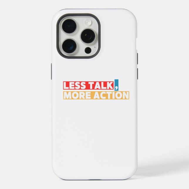 Coque iPhone Citation Motivationnelle Gras – Moins de Paroles,  (Verso)