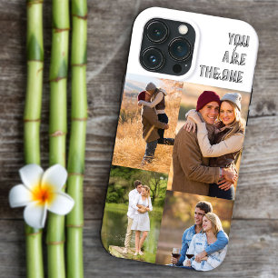 Etui iPhone 13 Pro Max Citation romantique Photo Collage Vous êtes Celui/