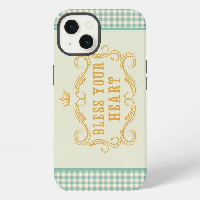 Coque iPhone Citation Sudiste Gingham Bien à Vous (Verso)
