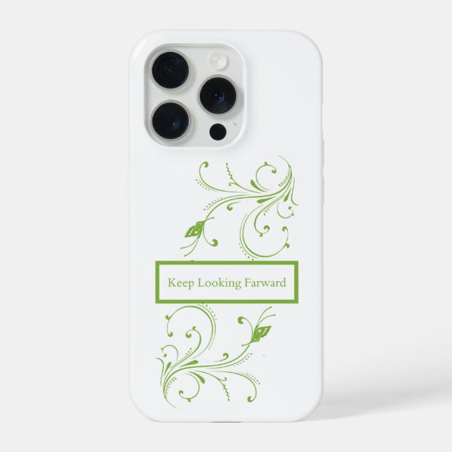 Coque iPhone Citation Vignes Florales Vertes Garder Les Yeux Ve (Verso)