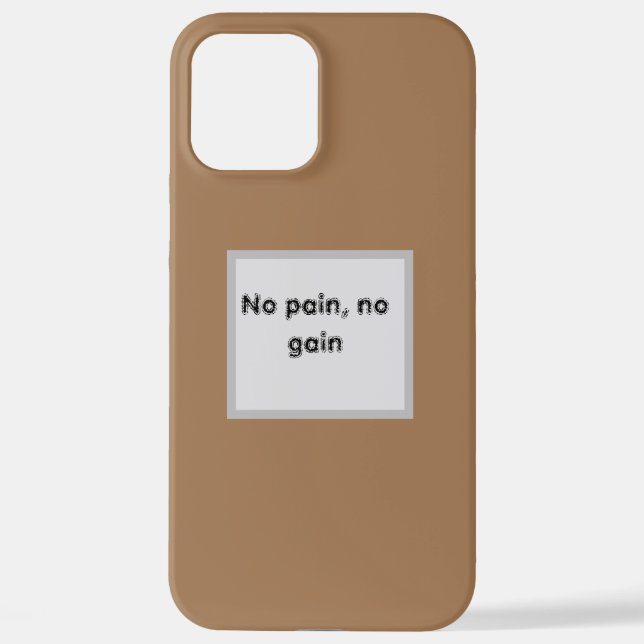 Coque iPhone citations de motivation de GYM et marron clair  (Verso)